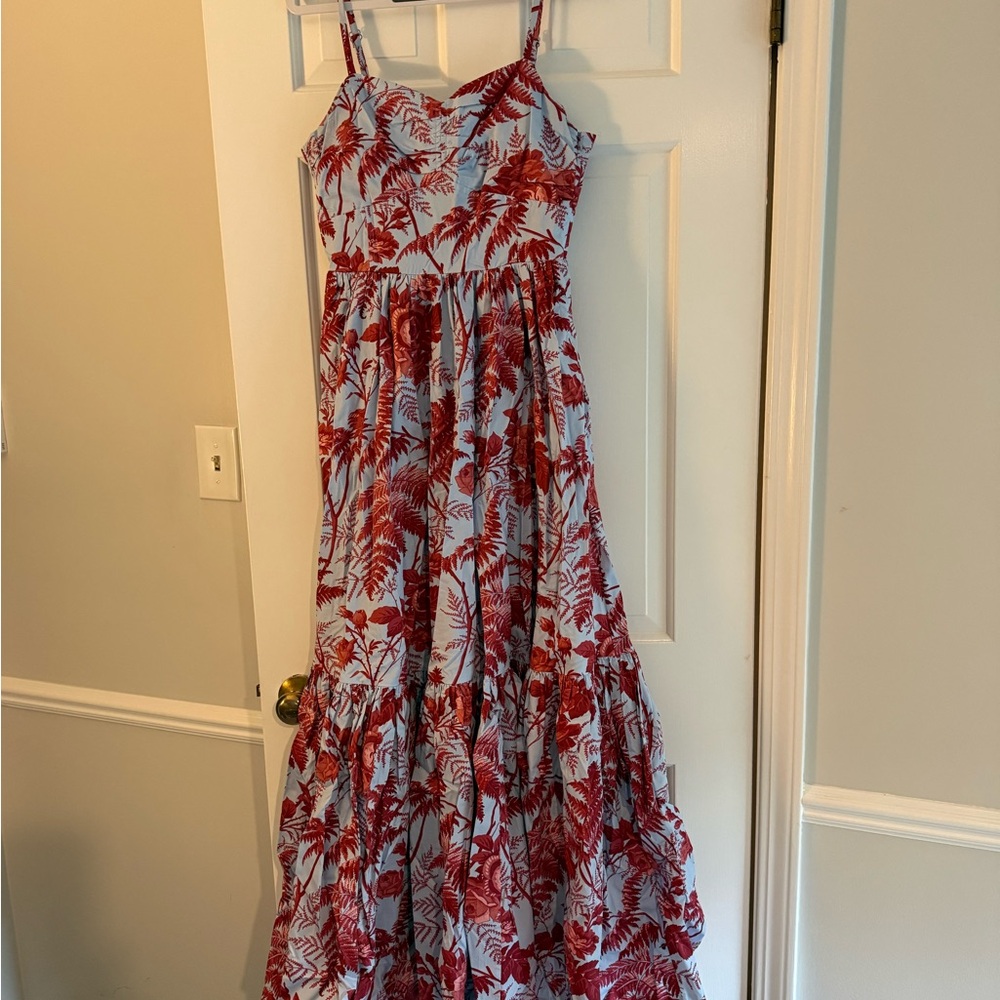 Brooks Brothers Red and Blue Floral Maxi Dress